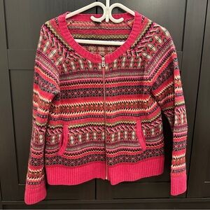 Bogner Fire & Ice Wool Zipper Sweater Vintage Inspired Size Large Women’s